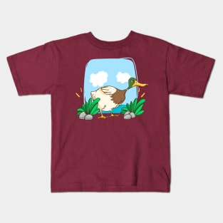 Hand Drawn Cartoon Duck Kids T-Shirt